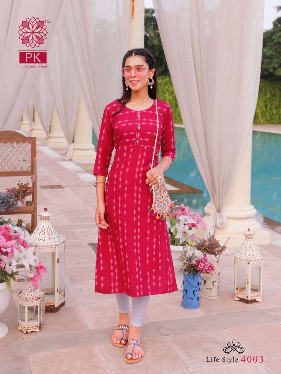 PK Lifestyle vol 4 catalog Fancy Rayon Printed Casual wear Kurtis