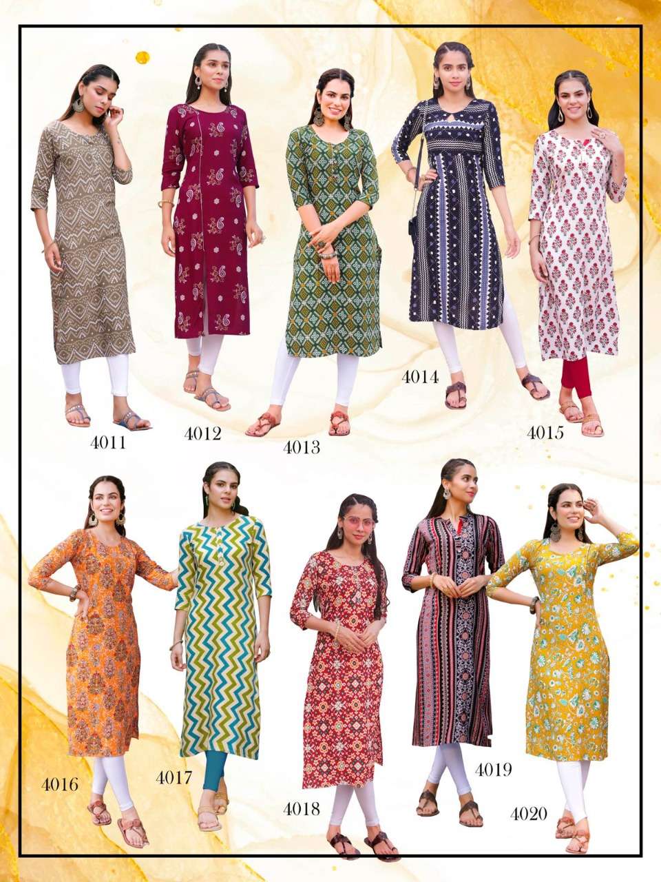 PK Lifestyle vol 4 catalog Fancy Rayon Printed Casual wear Kurtis