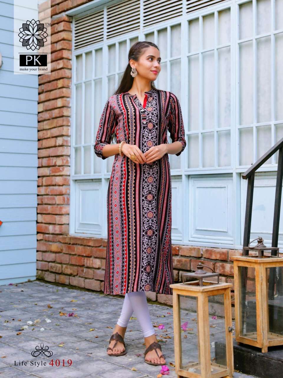 PK Lifestyle vol 4 catalog Fancy Rayon Printed Casual wear Kurtis