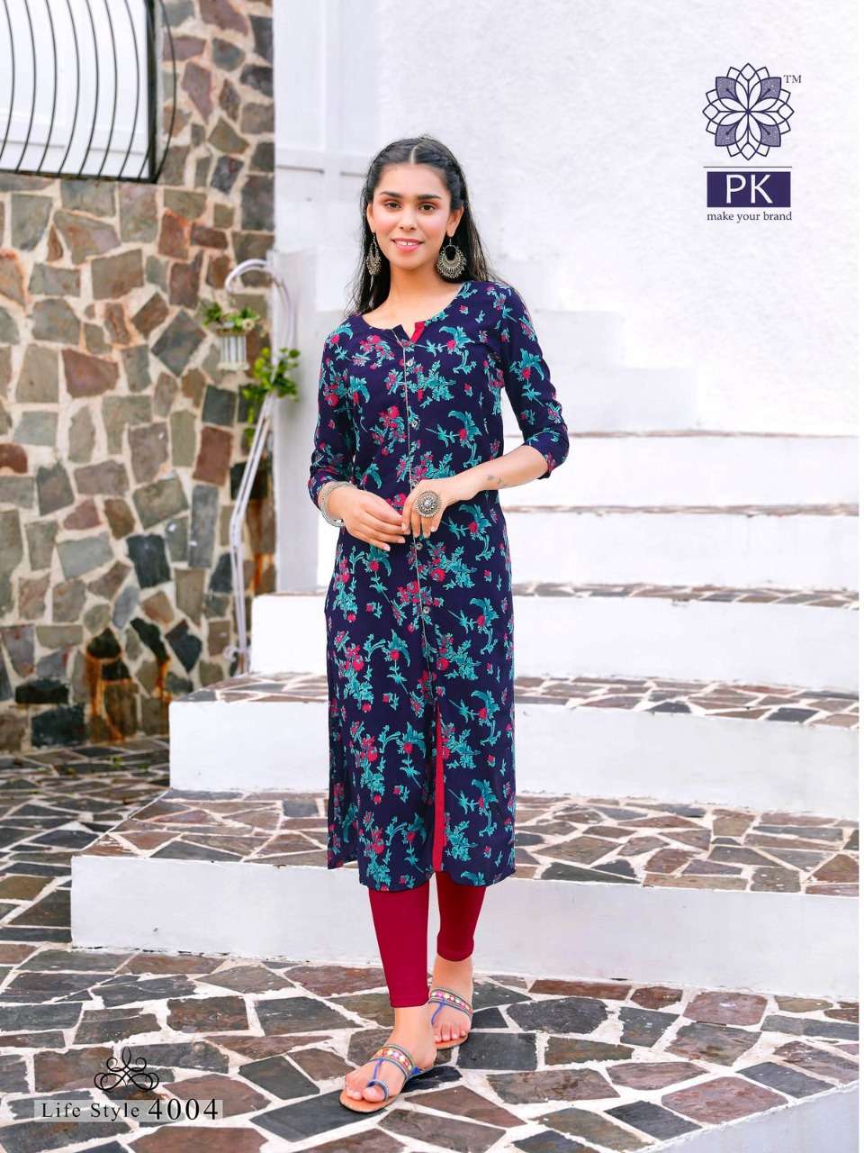 PK Lifestyle vol 4 catalog Fancy Rayon Printed Casual wear Kurtis