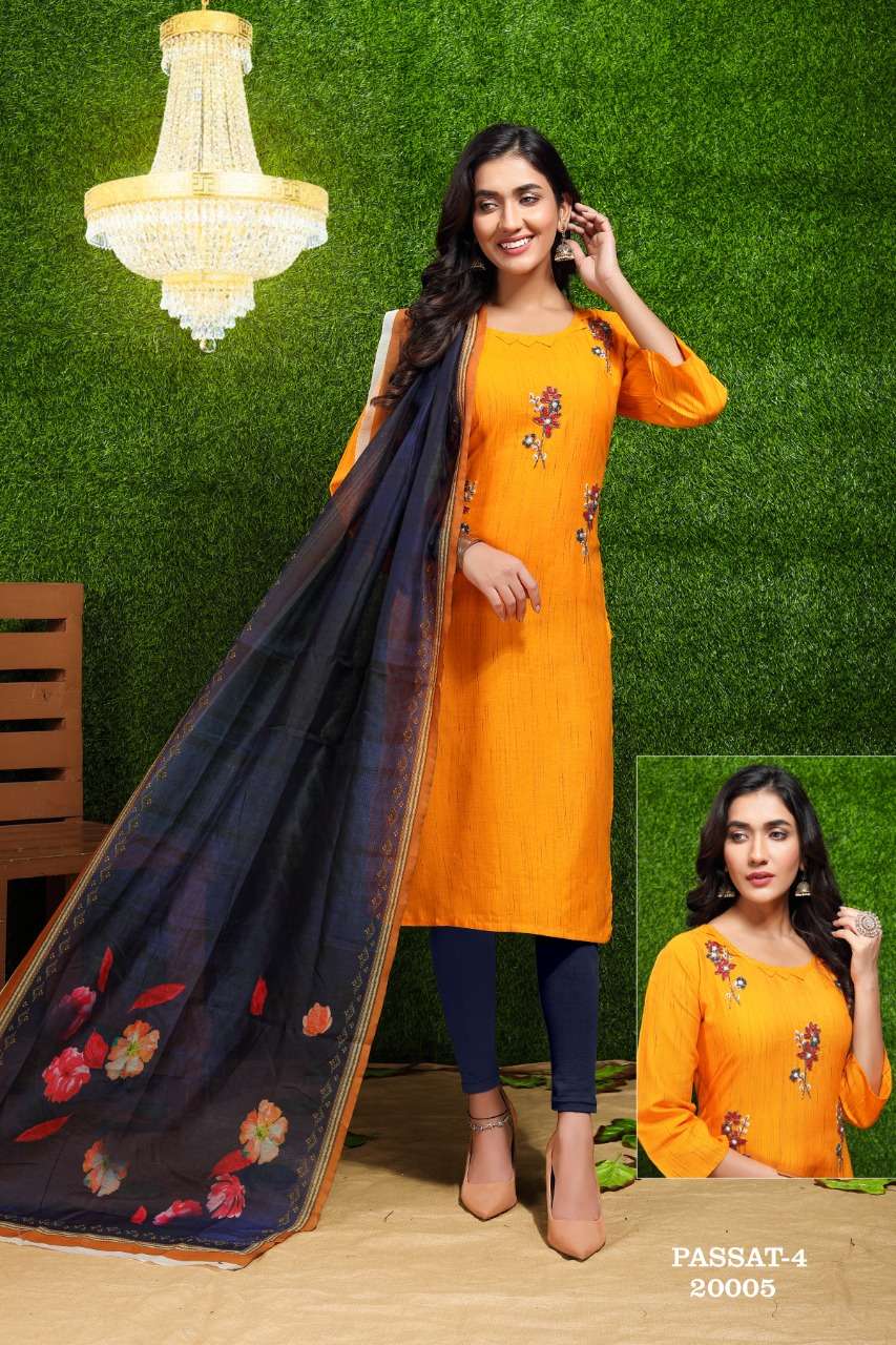 Premnath Passat Vol 4 Catalog Rayon Kurti with Bottom