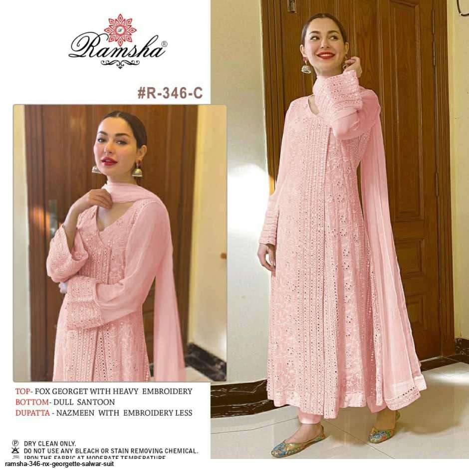 Ramsha R 346 Nx  catalog Georgette Wholesale Pakistani Salwar Kameez