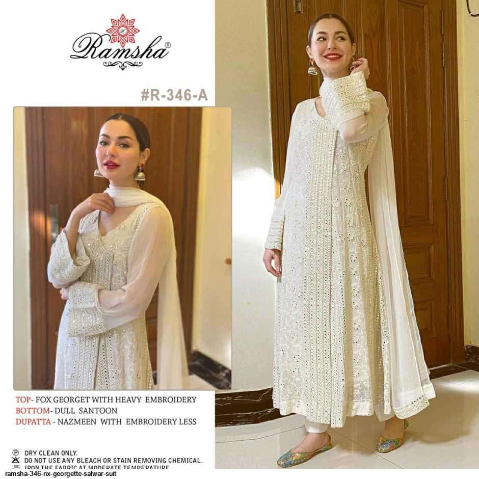 Ramsha R 346 Nx  catalog Georgette Wholesale Pakistani Salwar Kameez