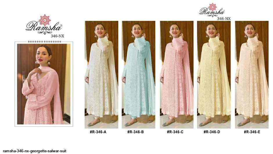 Ramsha R 346 Nx  catalog Georgette Wholesale Pakistani Salwar Kameez