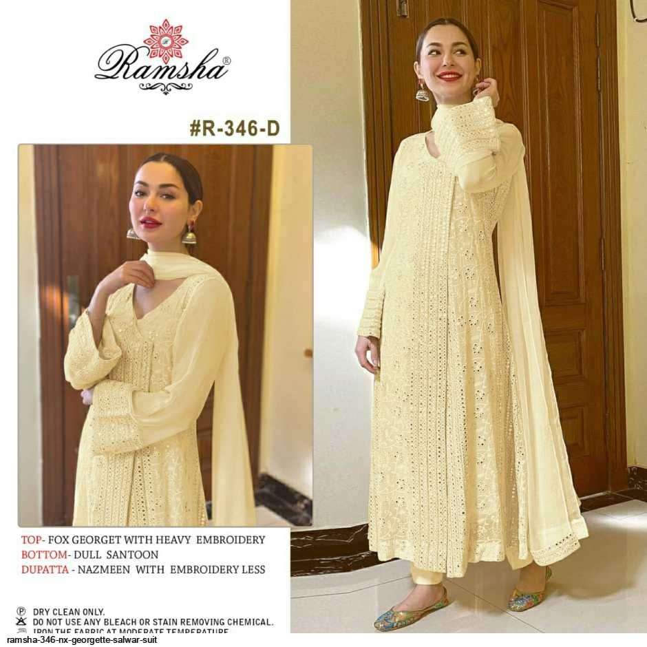 Ramsha R 346 Nx  catalog Georgette Wholesale Pakistani Salwar Kameez