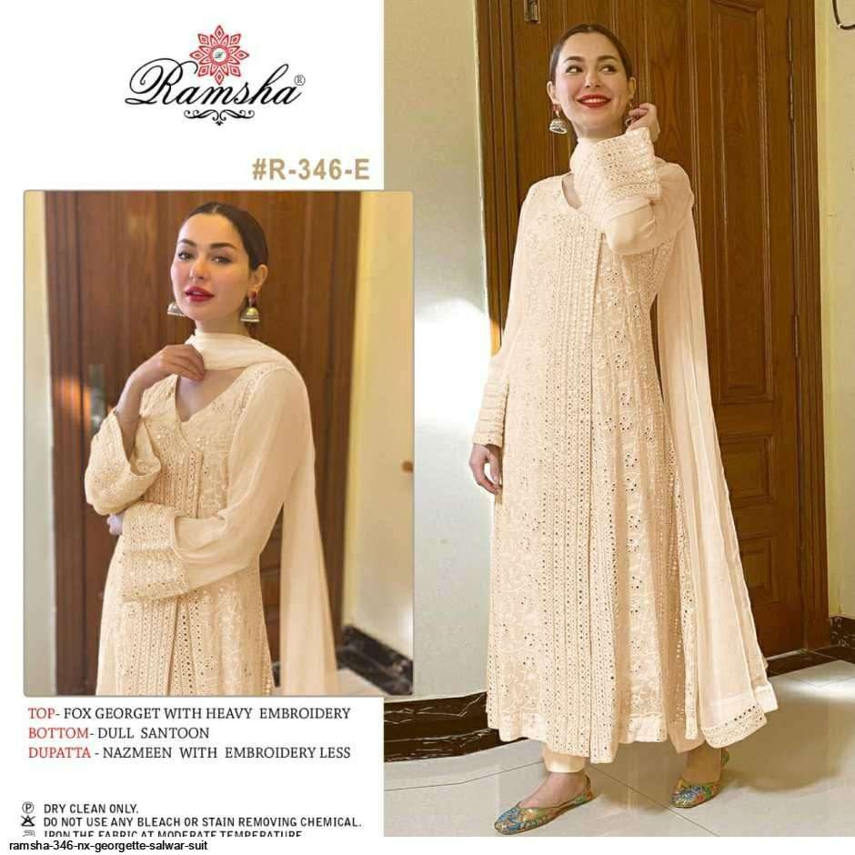 Ramsha R 346 Nx  catalog Georgette Wholesale Pakistani Salwar Kameez