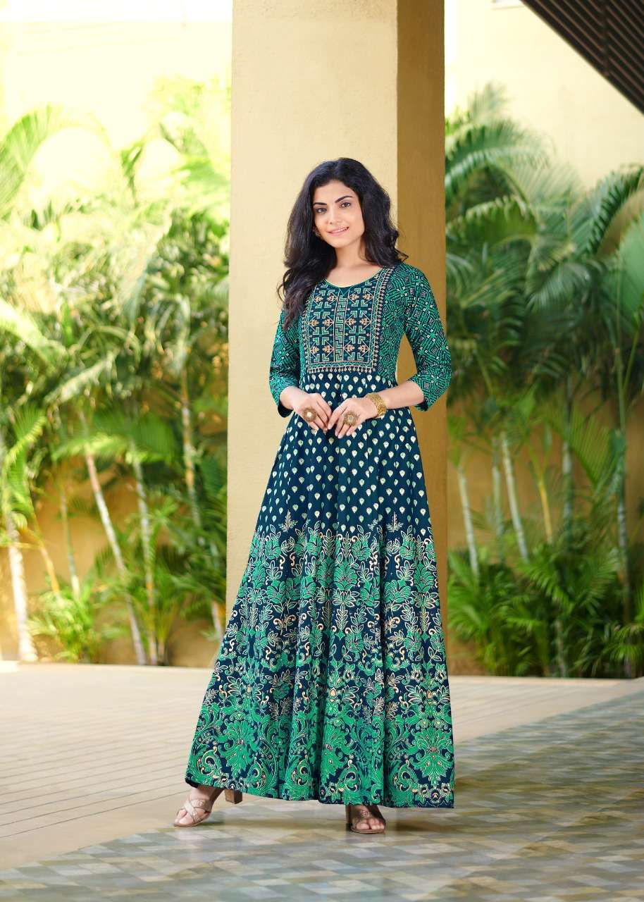 Rangjyot Rangrej vol  1 catalog  Festive Wear Anarkali Kurti 