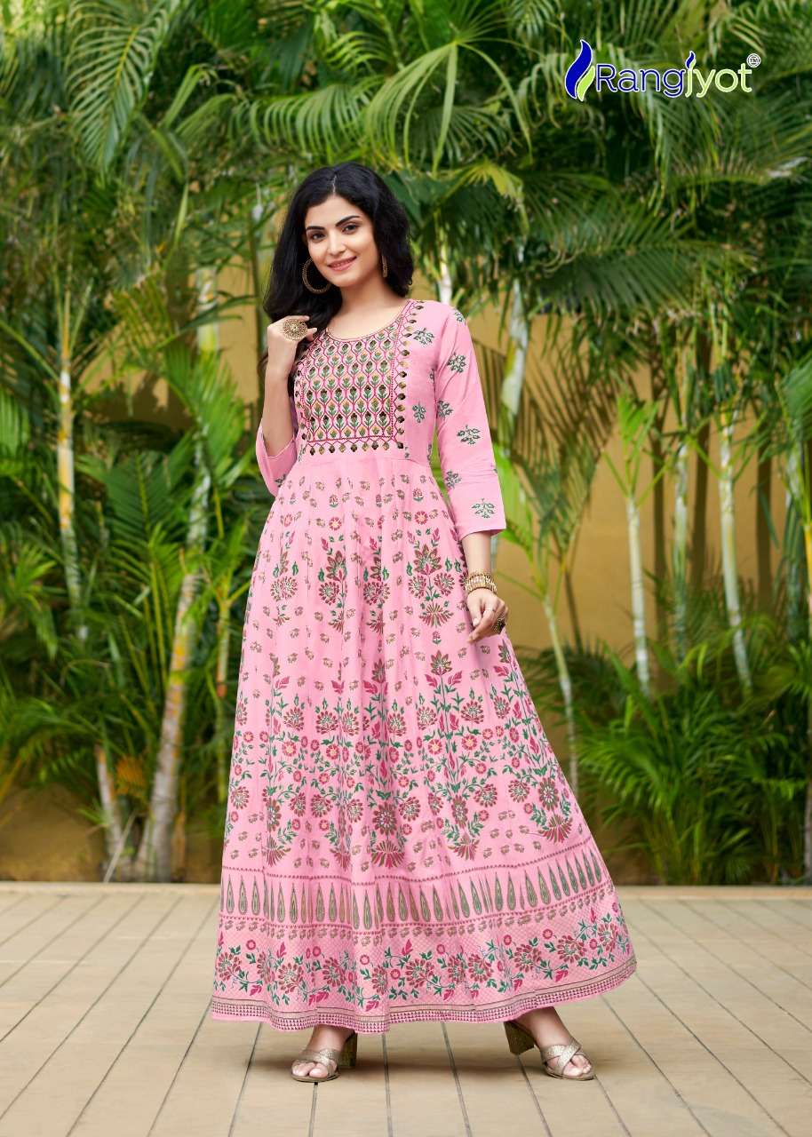 Rangjyot Rangrej vol  1 catalog  Festive Wear Anarkali Kurti 