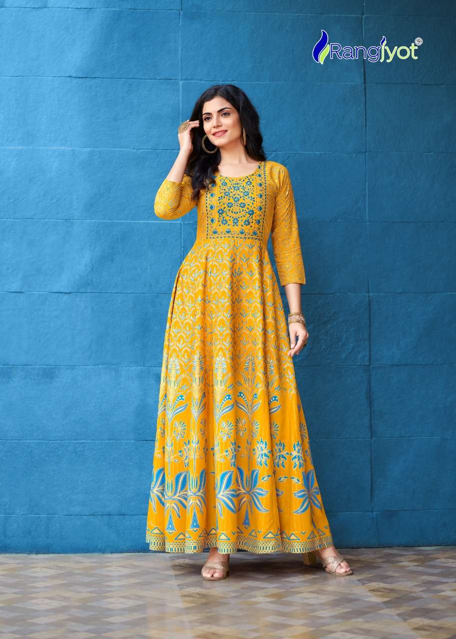 Rangjyot Rangrej vol  1 catalog  Festive Wear Anarkali Kurti 