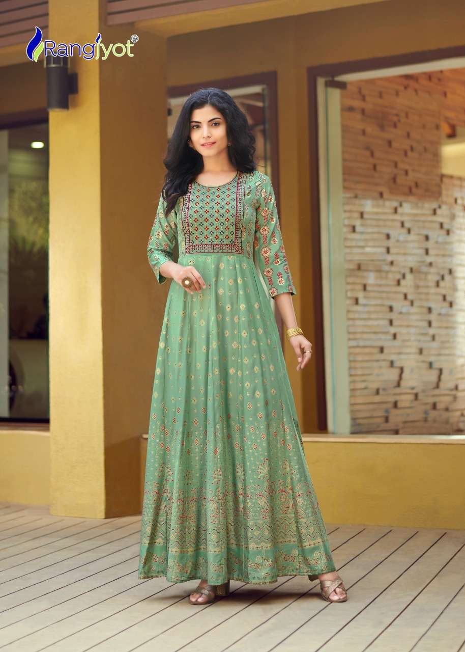 Rangjyot Rangrej vol  1 catalog  Festive Wear Anarkali Kurti 