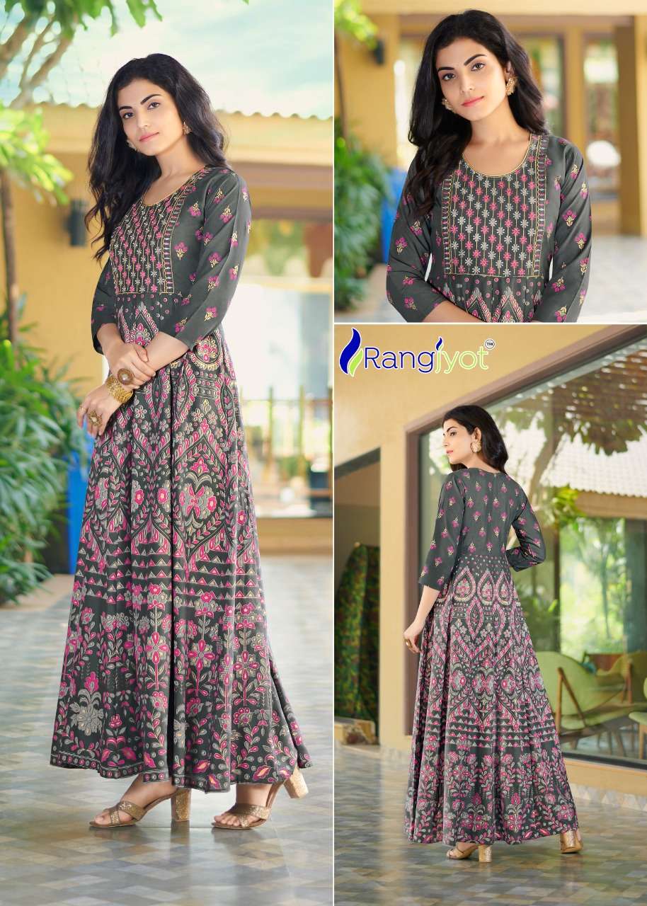 Rangjyot Rangrej vol  1 catalog  Festive Wear Anarkali Kurti 