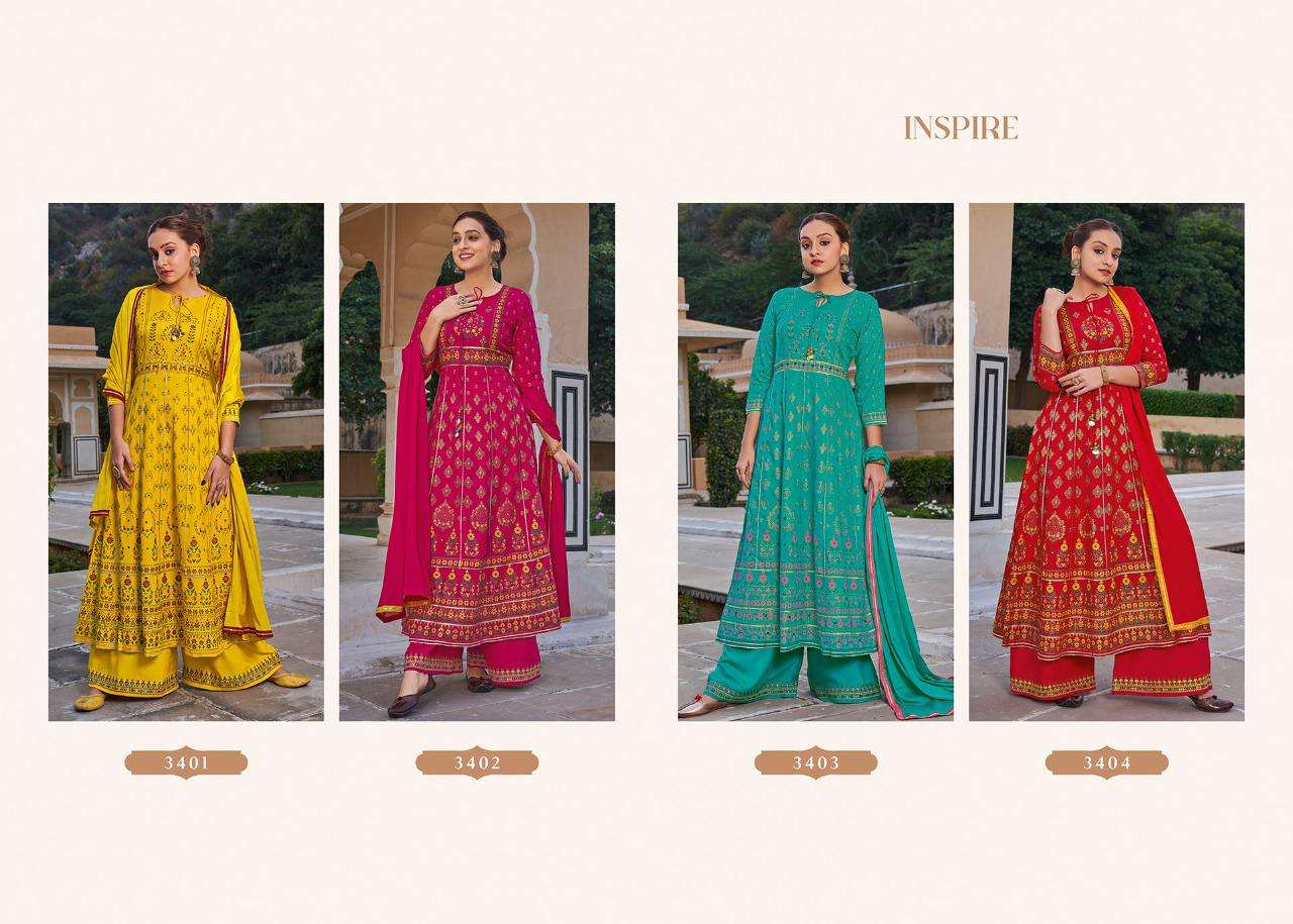 Rangoon Inspire Catalog Readymade Dress Materials