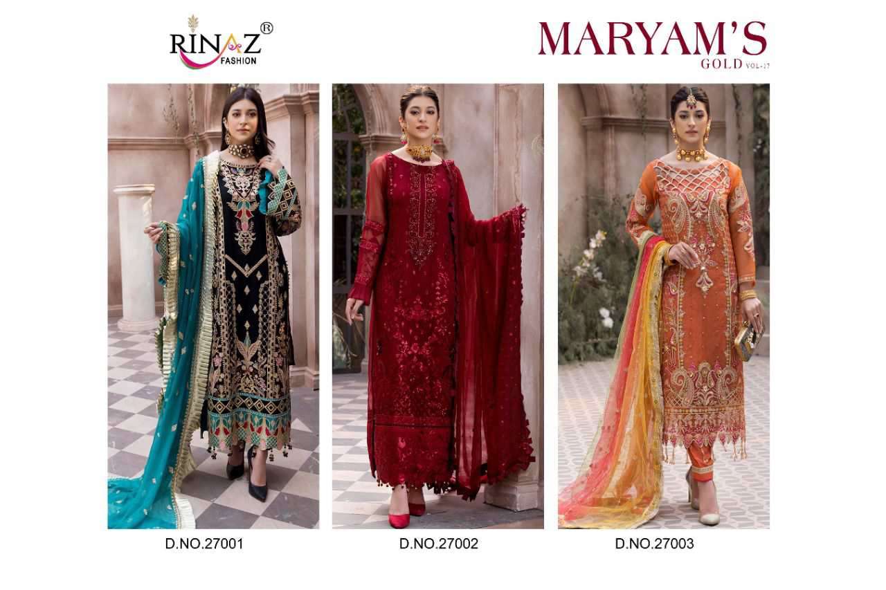 Rinaz Maryams Gold 17  catalog  Georgette Wear Pakistani Salwar Kameez