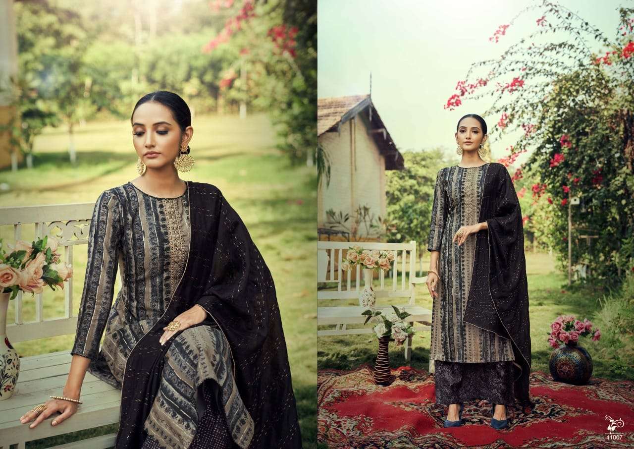 Rk Gold Rawayat Catalog Viscose Chanderi Exclusive Wear Women Dress Materials