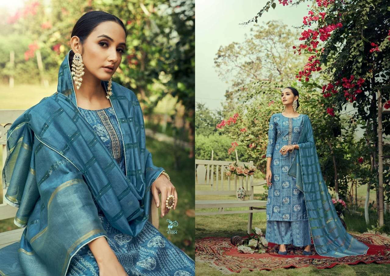 Rk Gold Rawayat Catalog Viscose Chanderi Exclusive Wear Women Dress Materials