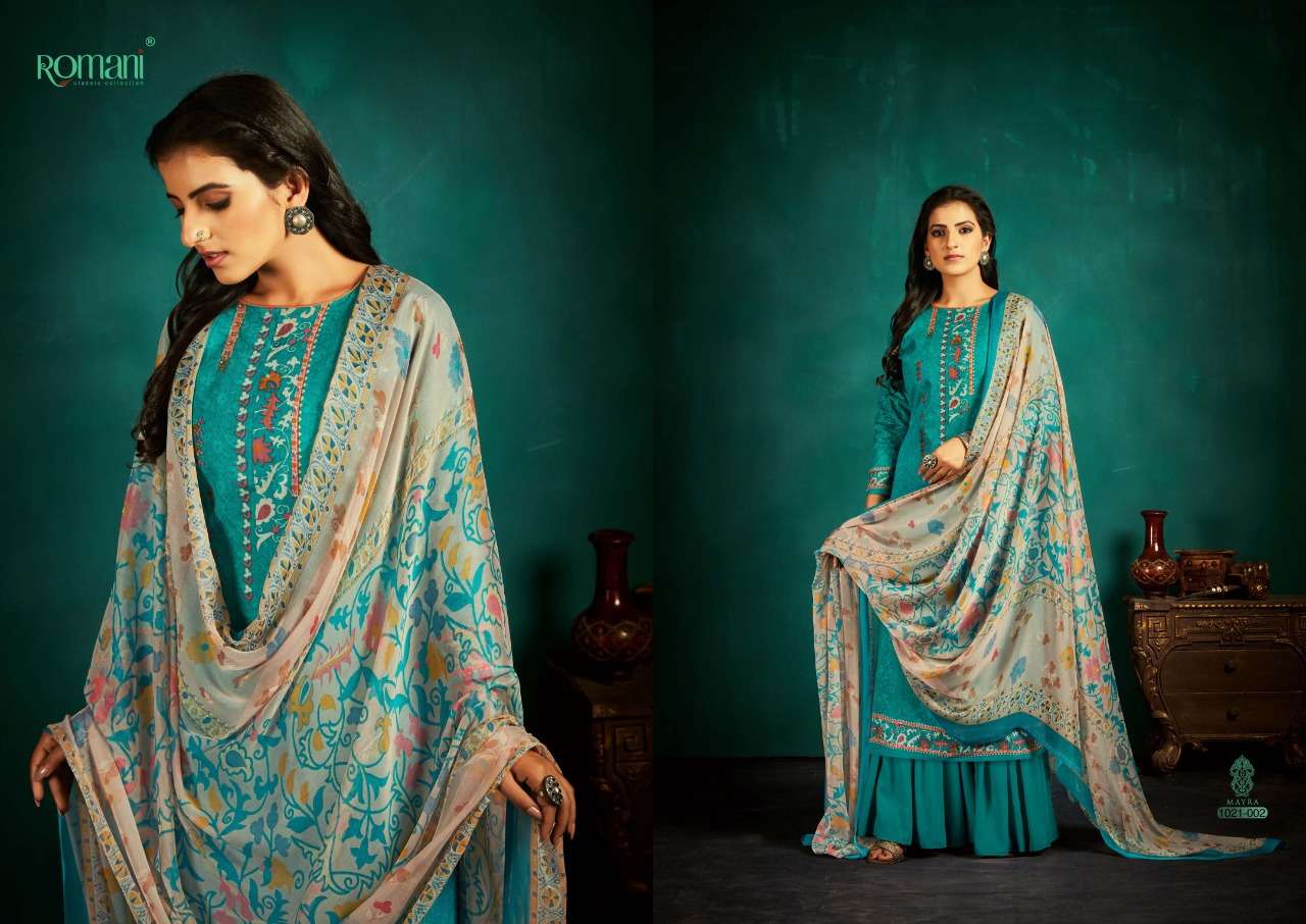 Romani Mayra Catalog Pure Cotton Festive Wear Women Dress Materials 