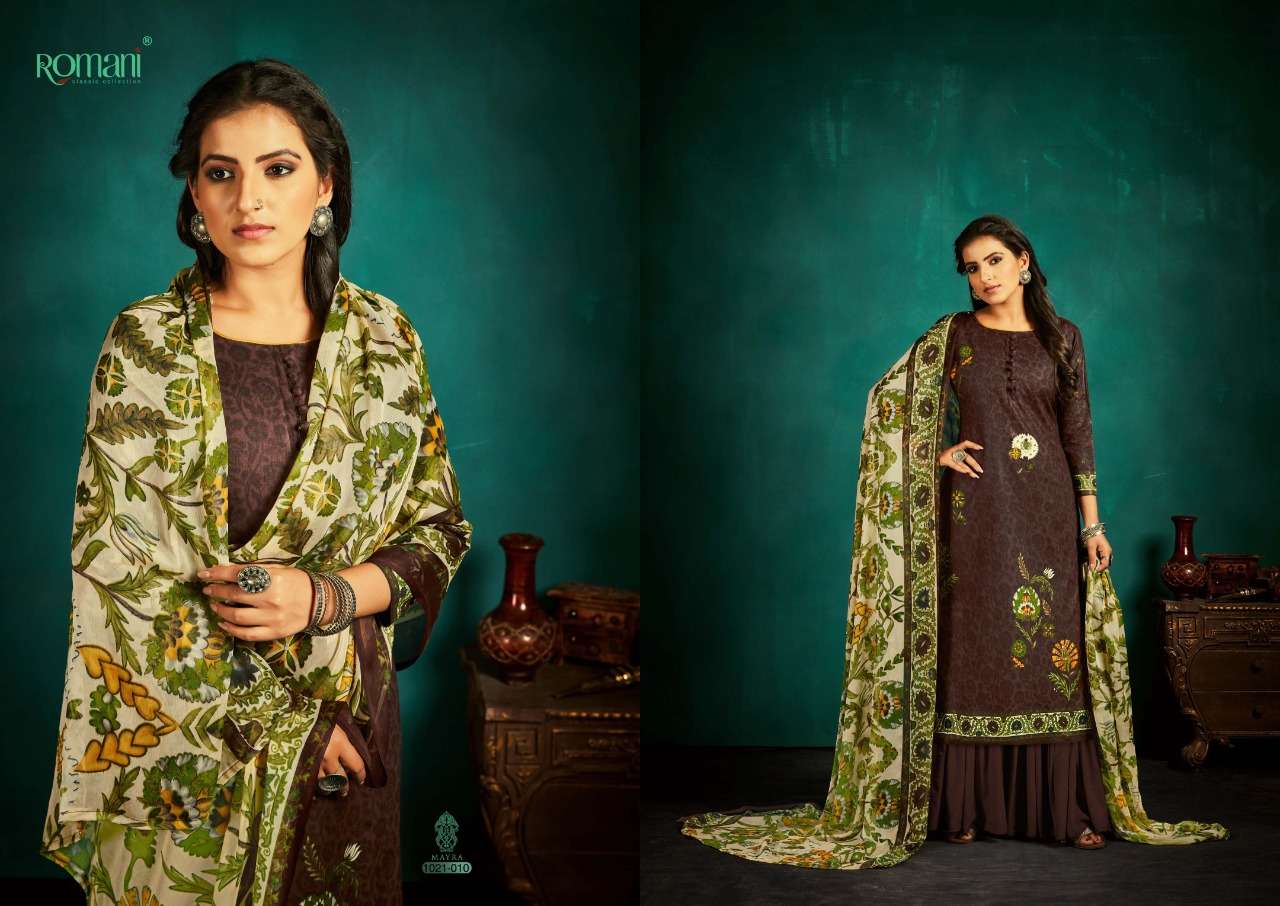 Romani Mayra Catalog Pure Cotton Festive Wear Women Dress Materials 