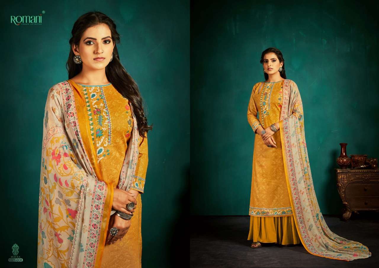Romani Mayra Catalog Pure Cotton Festive Wear Women Dress Materials 