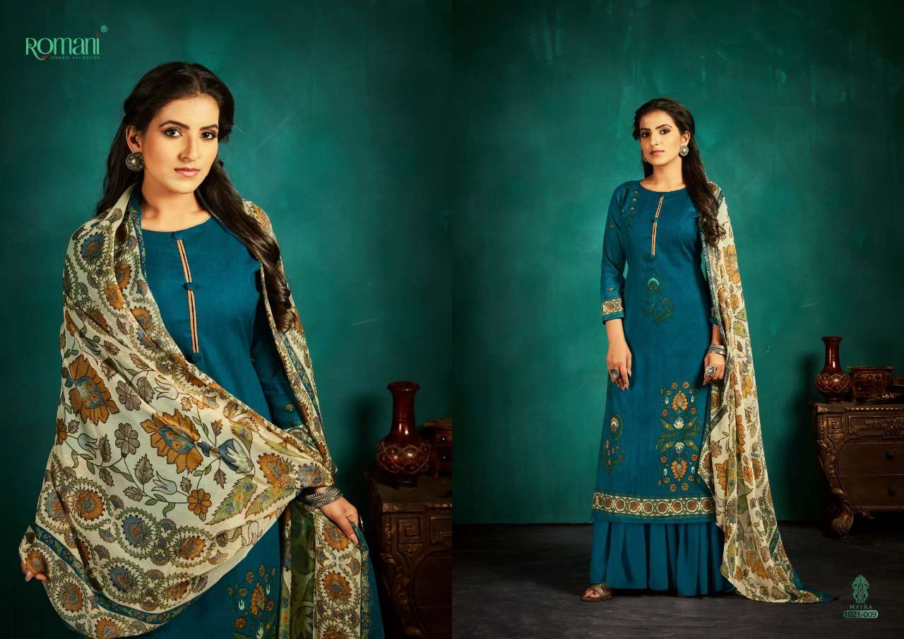 Romani Mayra Catalog Pure Cotton Festive Wear Women Dress Materials 