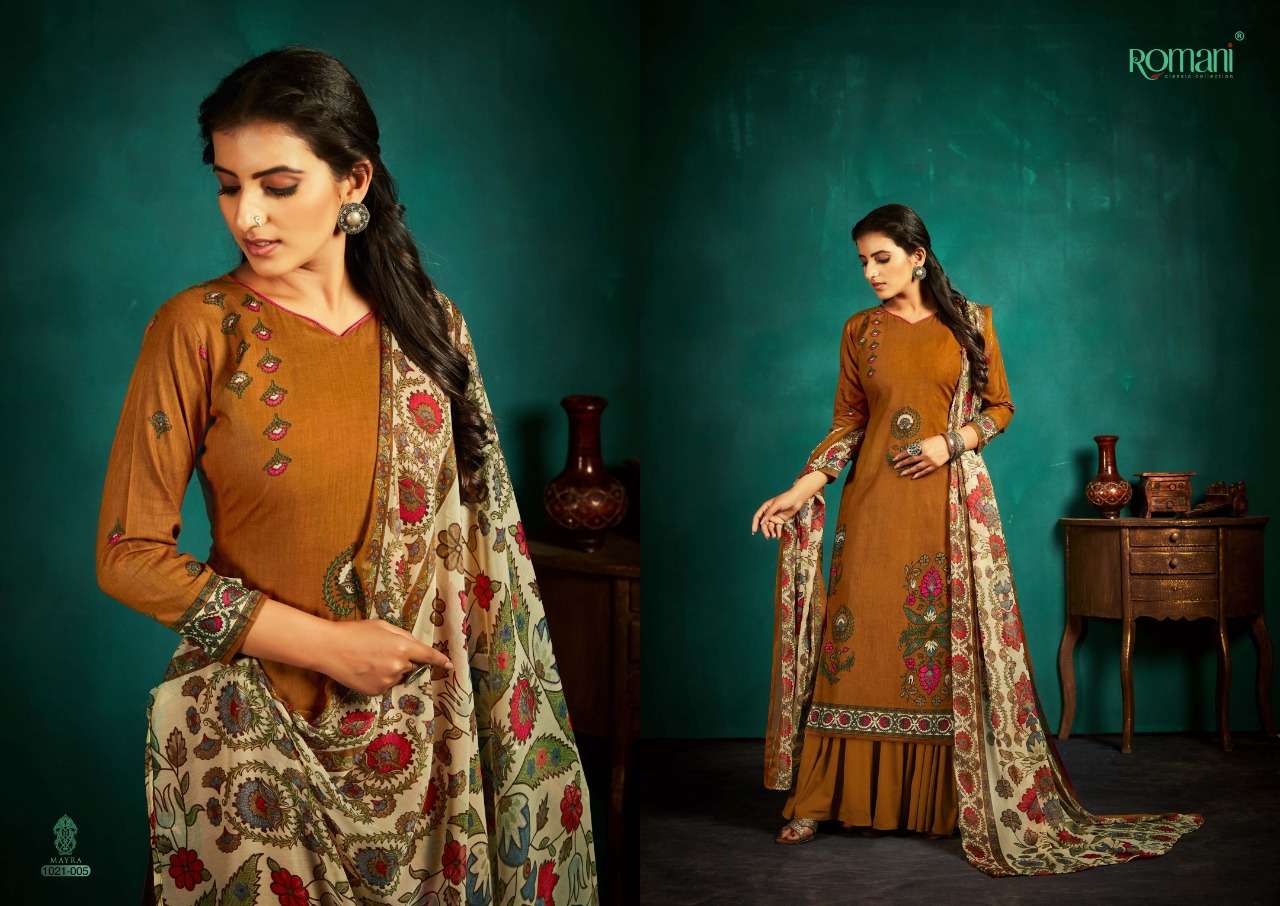 Romani Mayra Catalog Pure Cotton Festive Wear Women Dress Materials 