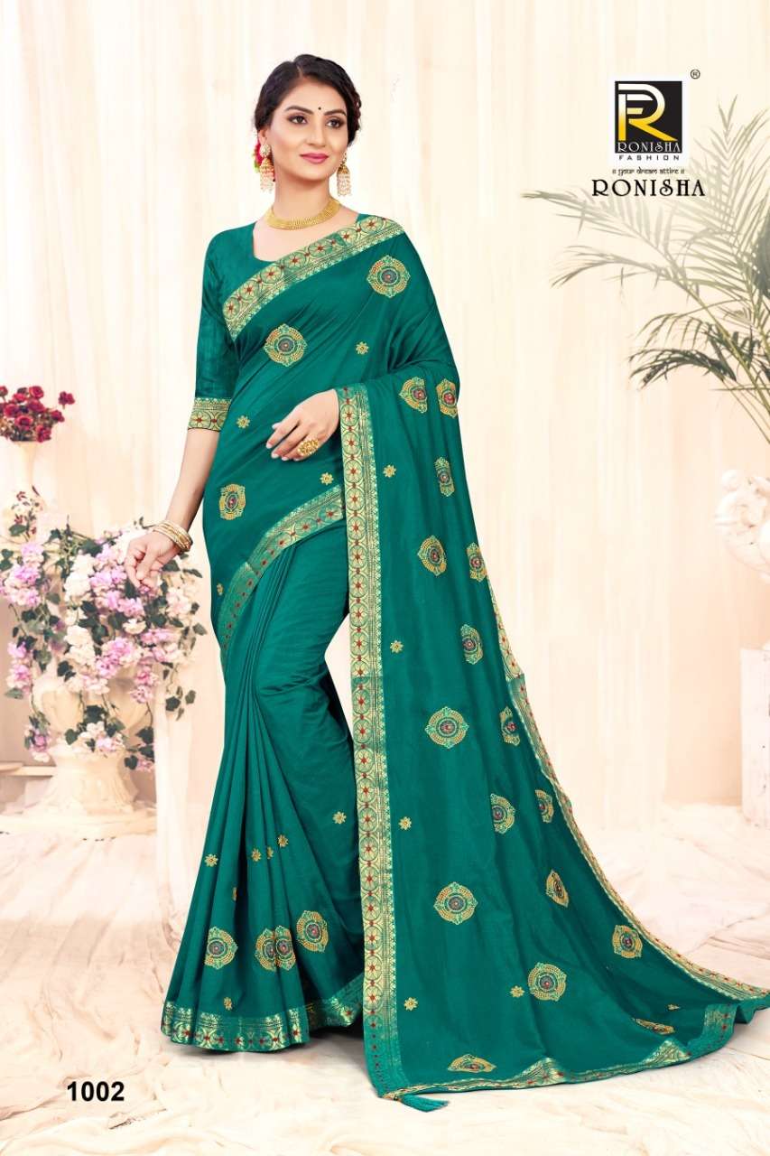 Ronisha Anarkali Catalog Vichitra Silk Fancy Wear Sarees