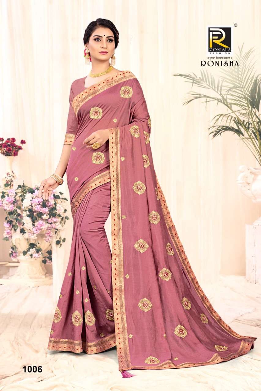 Ronisha Anarkali Catalog Vichitra Silk Fancy Wear Sarees