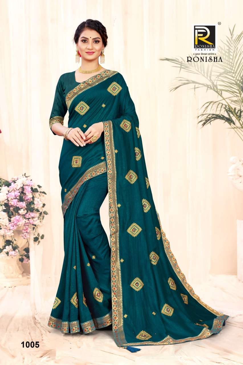Ronisha Anarkali Catalog Vichitra Silk Fancy Wear Sarees
