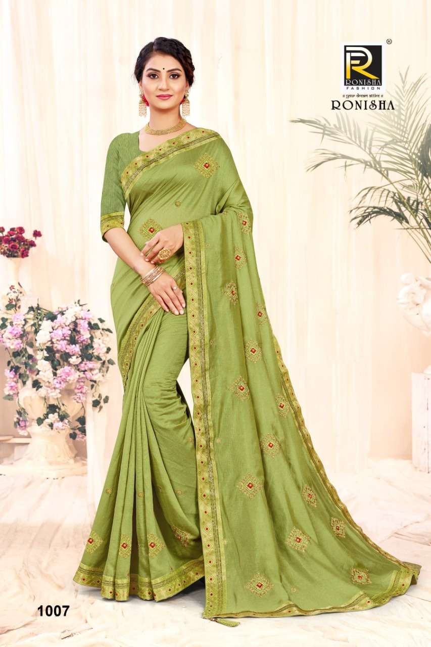 Ronisha Anarkali Catalog Vichitra Silk Fancy Wear Sarees