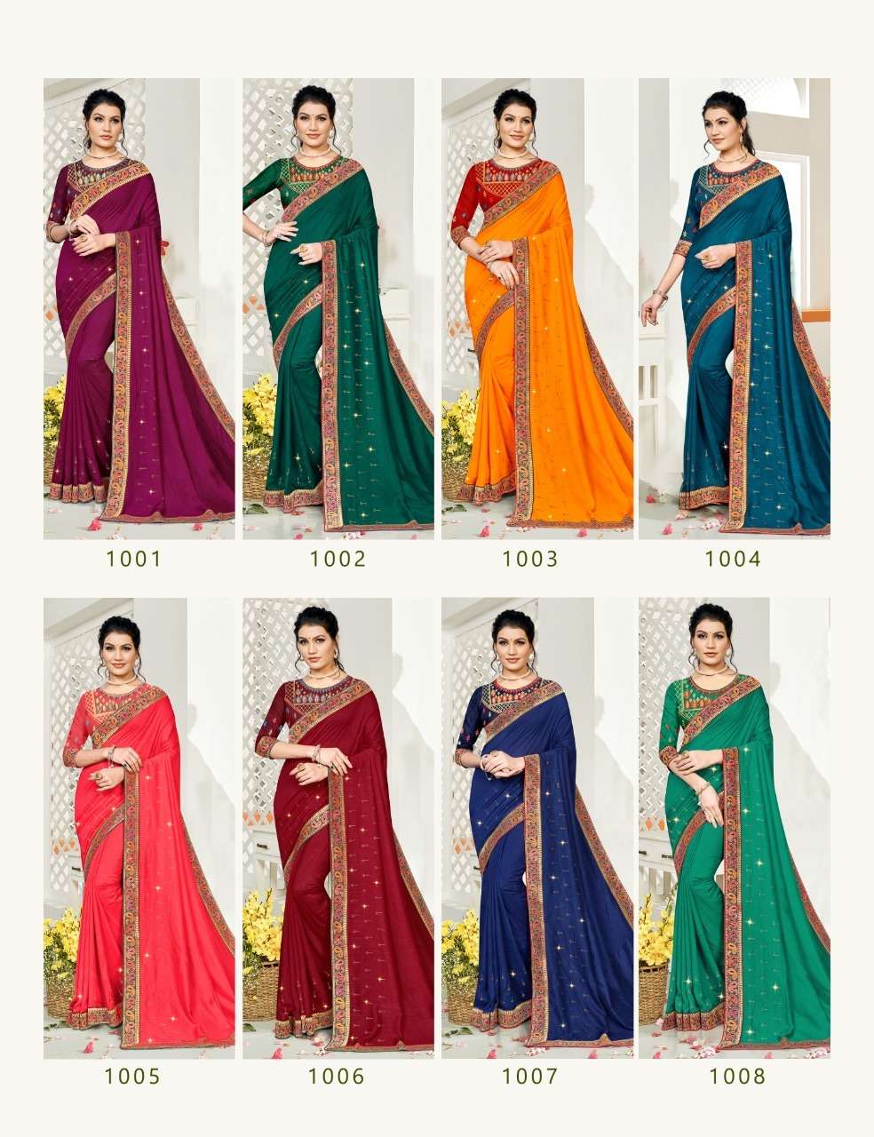 Ronisha Iconic Catalog  Stylish Wear Vichitra Silk Saree Wholesale 