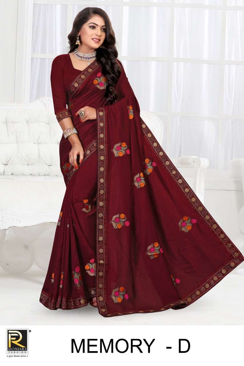 Ronisha Memory Catalog Ethnic Wear Vichitra Silk Sarees 