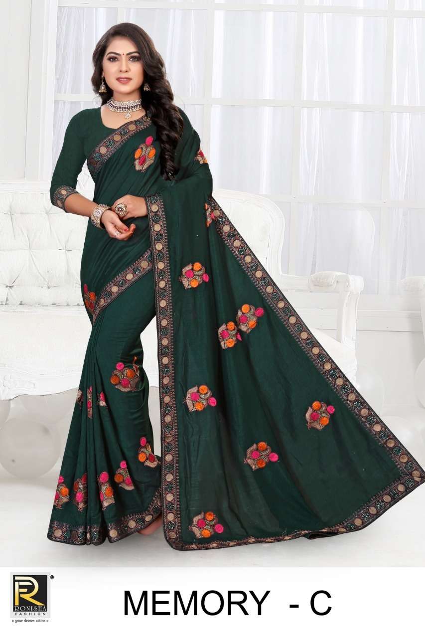 Ronisha Memory Catalog Ethnic Wear Vichitra Silk Sarees 