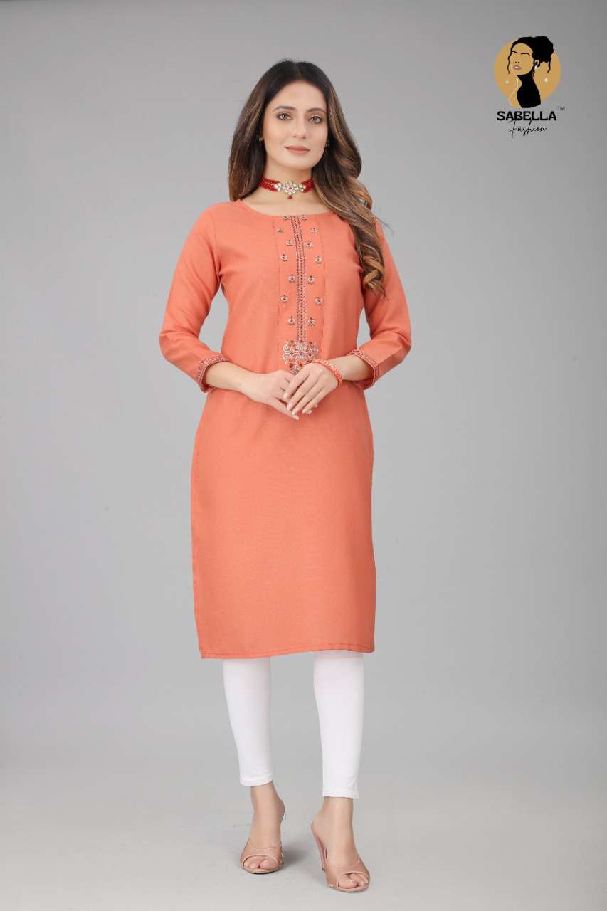 Sabella Fashion Shiddat Catalog Casual Wear Embroidery Work Kurtis