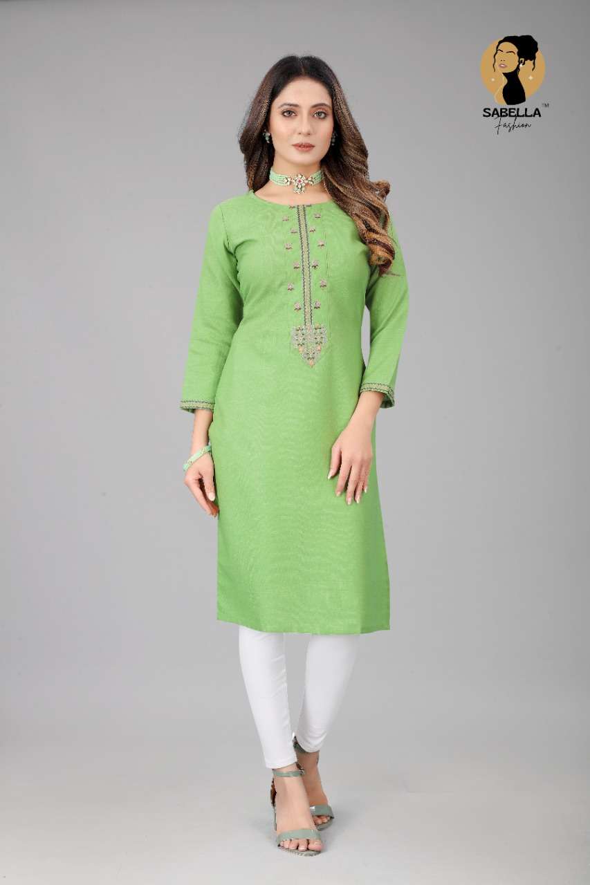Sabella Fashion Shiddat Catalog Casual Wear Embroidery Work Kurtis