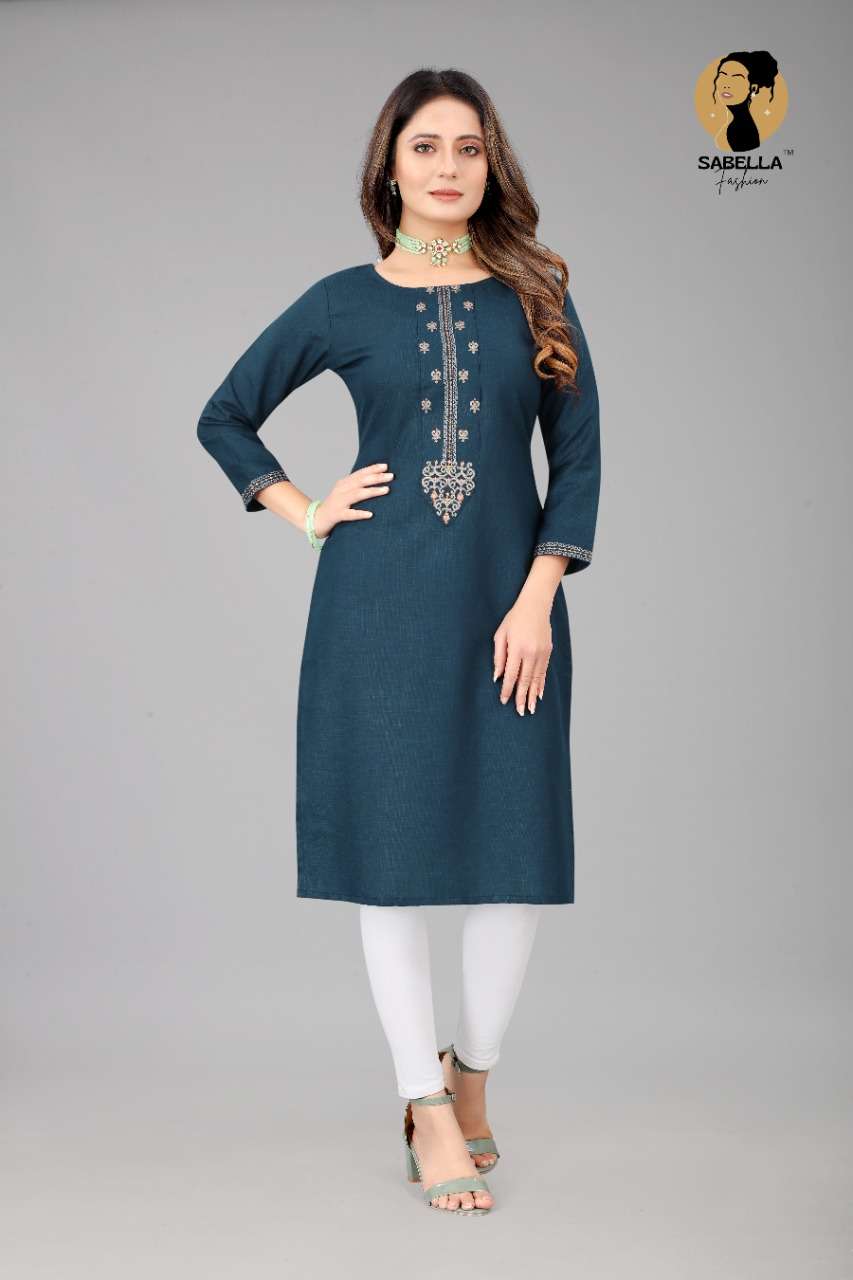 Sabella Fashion Shiddat Catalog Casual Wear Embroidery Work Kurtis