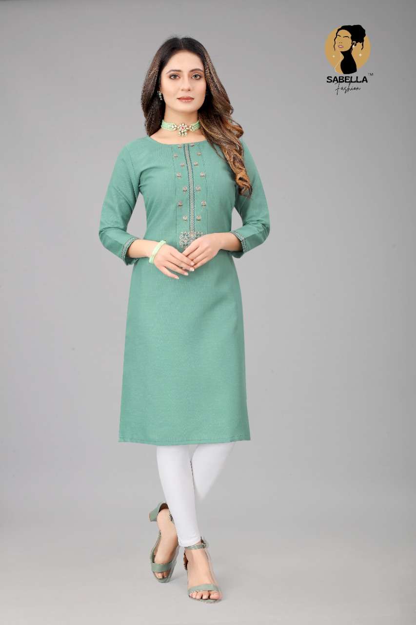 Sabella Fashion Shiddat Catalog Casual Wear Embroidery Work Kurtis