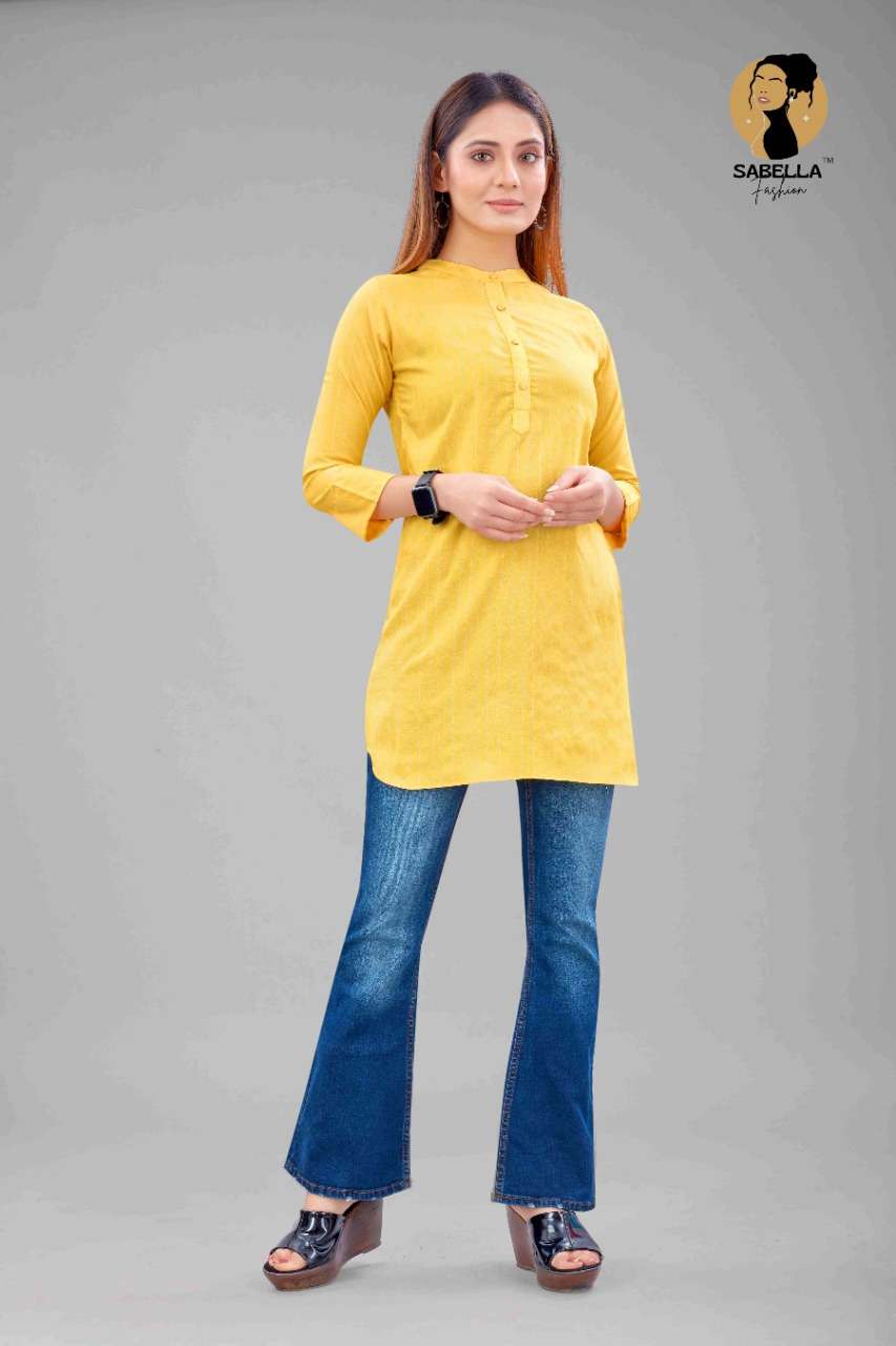 Sabella Fashion Srivalli Catalog Fancy Wear Short Kurtis 