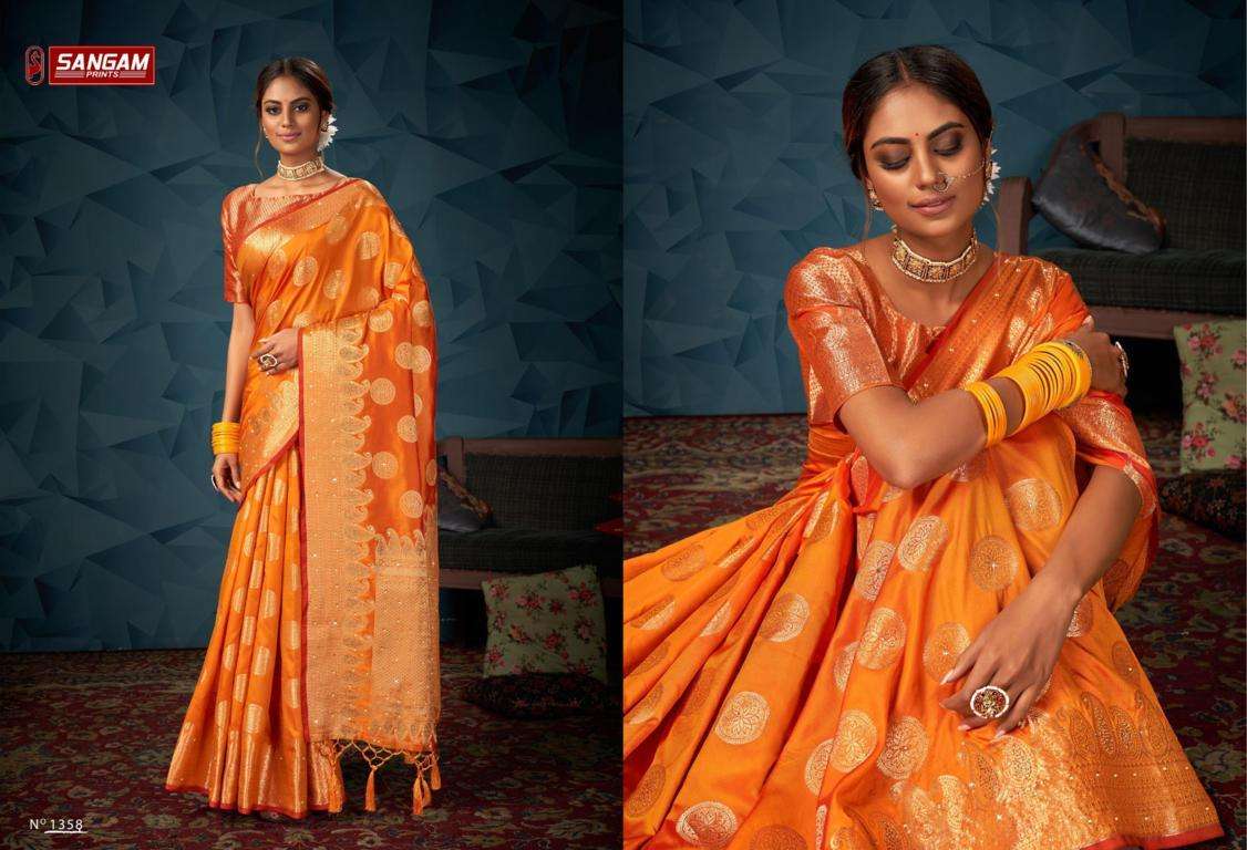 Sangam Madhuri Catalog Party Wear Banarasi Silk Sarees