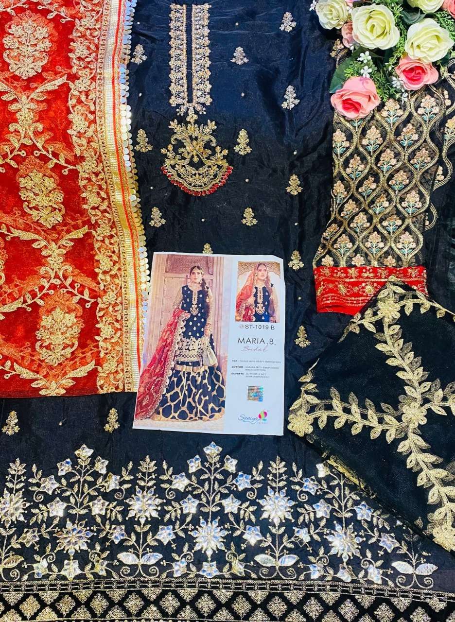Saniya St 1019 Catalog Heavy Embroidery Wear Pakistani Salwar Suits