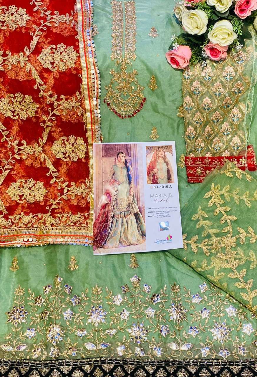 Saniya St 1019 Catalog Heavy Embroidery Wear Pakistani Salwar Suits
