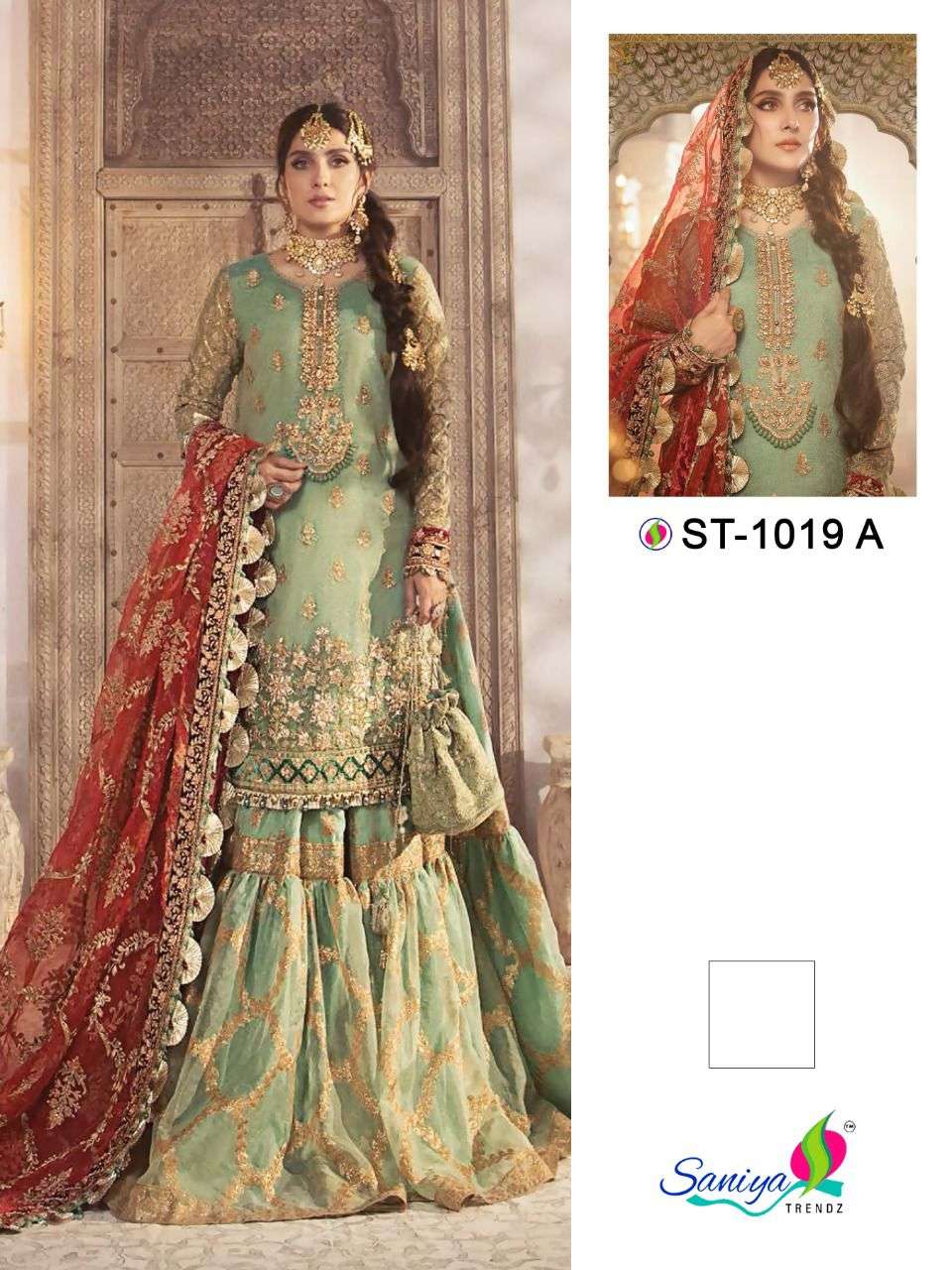 Saniya St 1019 Catalog Heavy Embroidery Wear Pakistani Salwar Suits