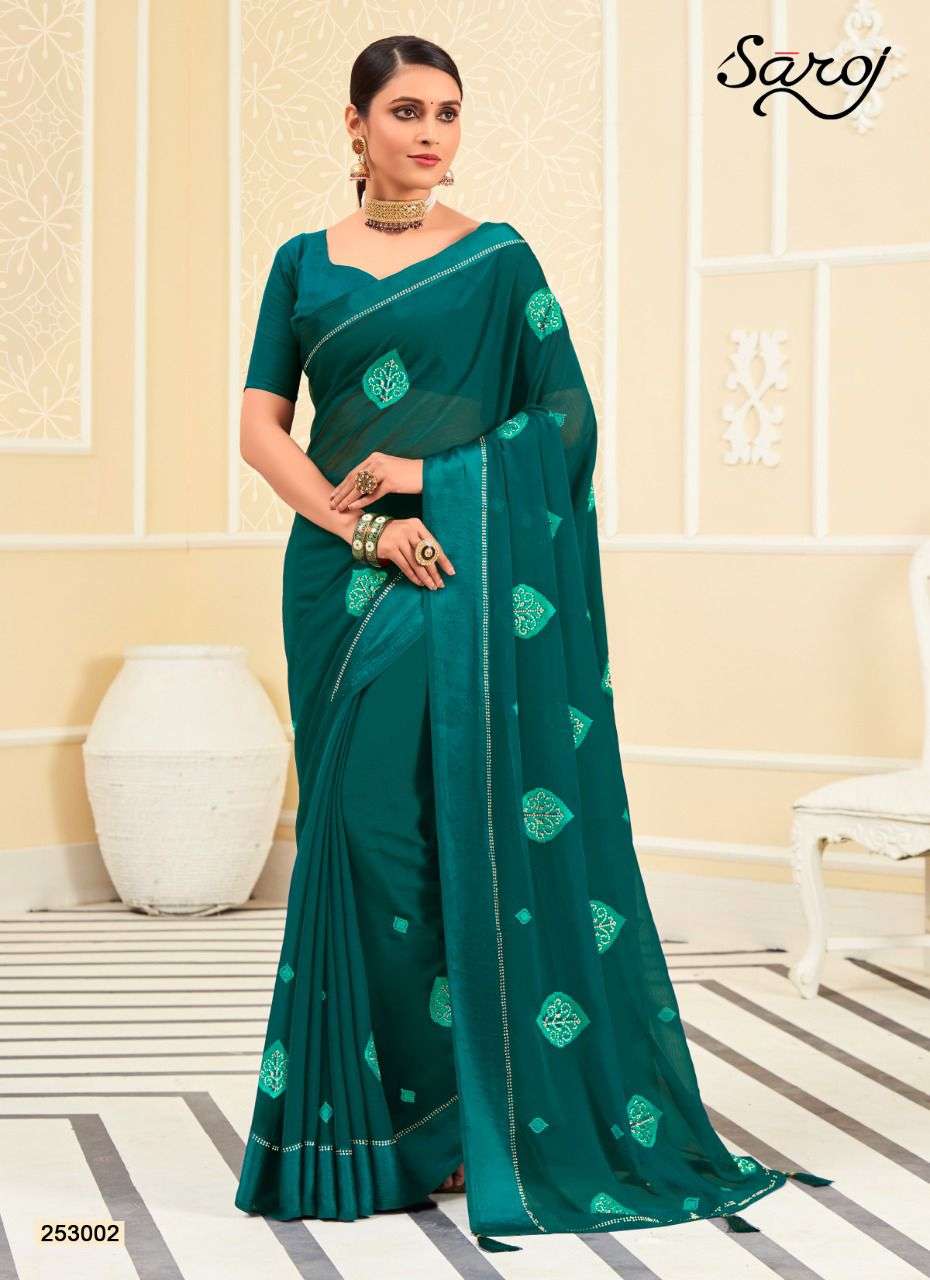 Saroj Ragini Catalog Chiffon Satin Party Wear Sarees