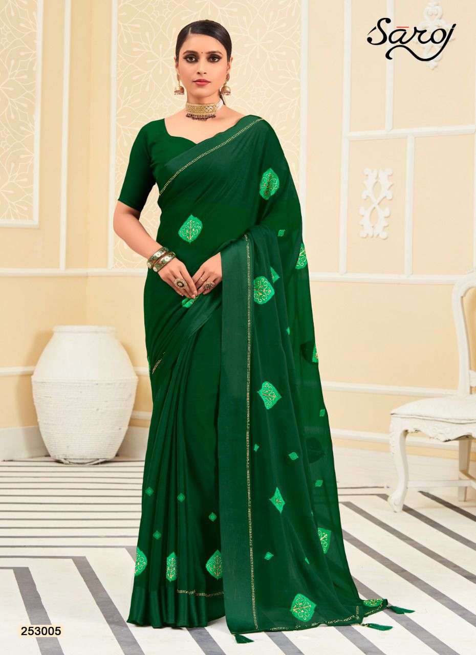 Saroj Ragini Catalog Chiffon Satin Party Wear Sarees
