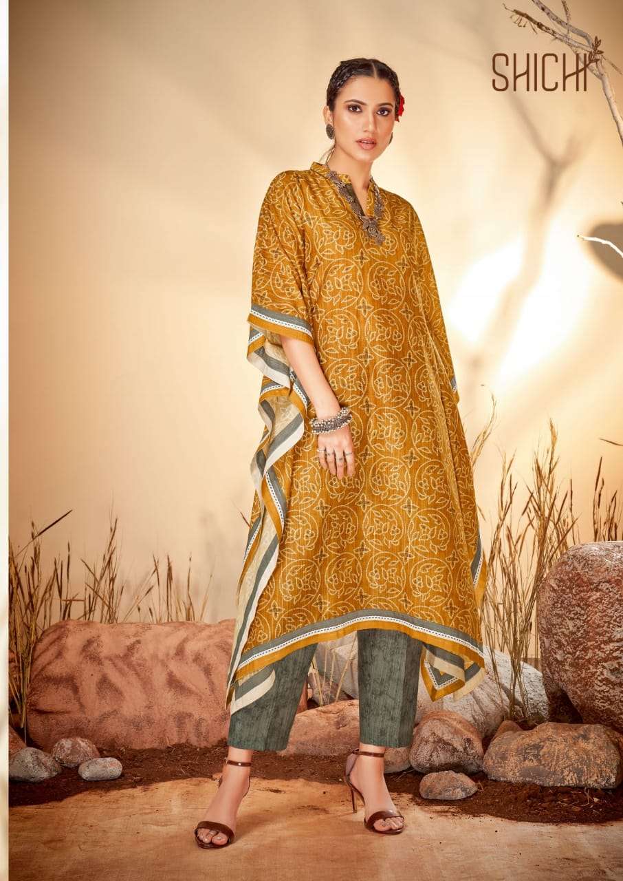 Shichi Kaya Catalog Party Wear Long Kaftan Kurti With Bottom