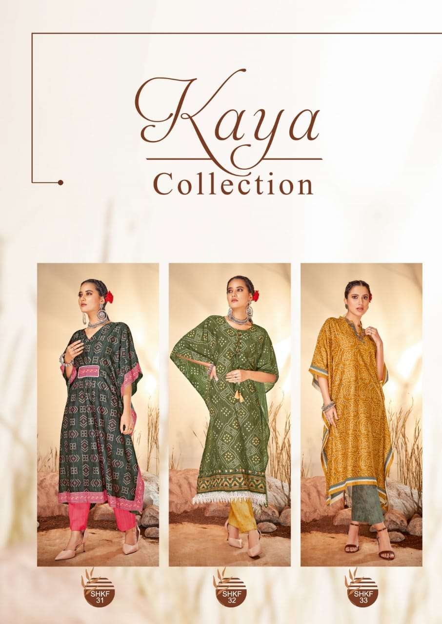 Shichi Kaya Catalog Party Wear Long Kaftan Kurti With Bottom