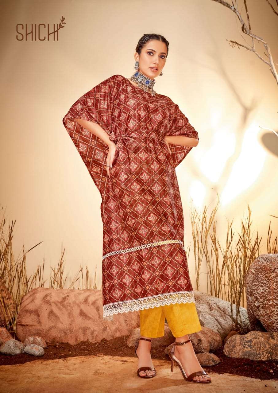 Shichi Kaya Catalog Party Wear Long Kaftan Kurti With Bottom
