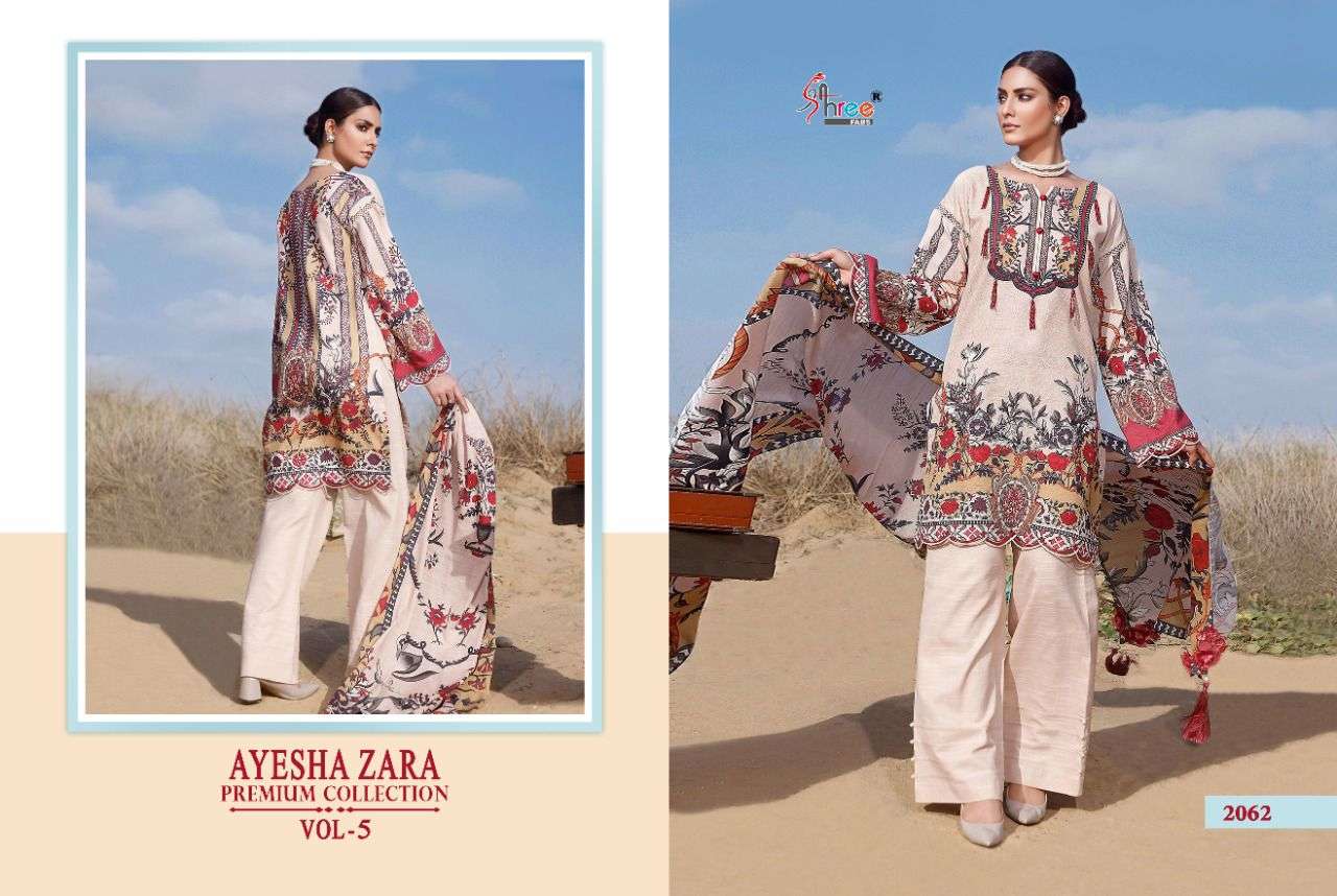 Shree Ayesha Zara Premium Collection Vol 5 Catalog Pure Cotton Pakistani Suits