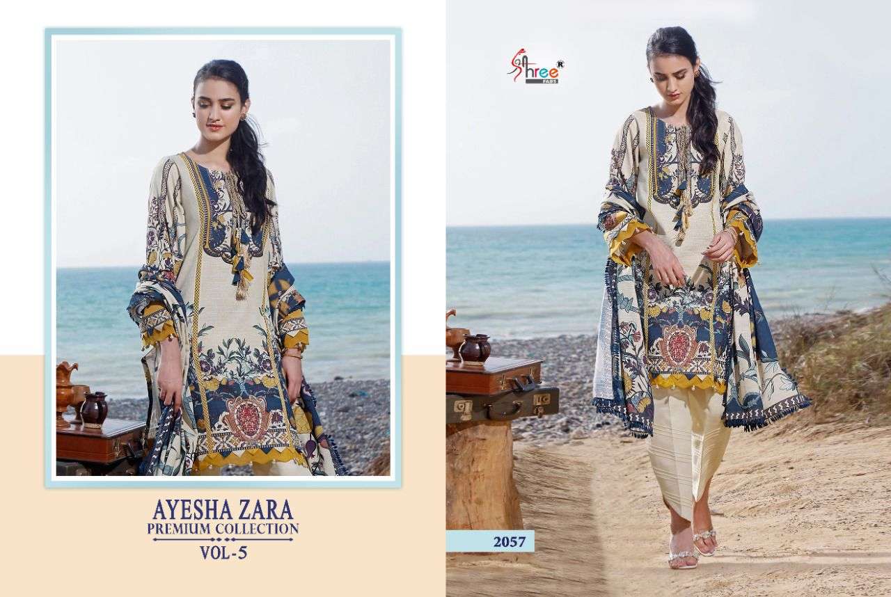 Shree Ayesha Zara Premium Collection Vol 5 Catalog Pure Cotton Pakistani Suits