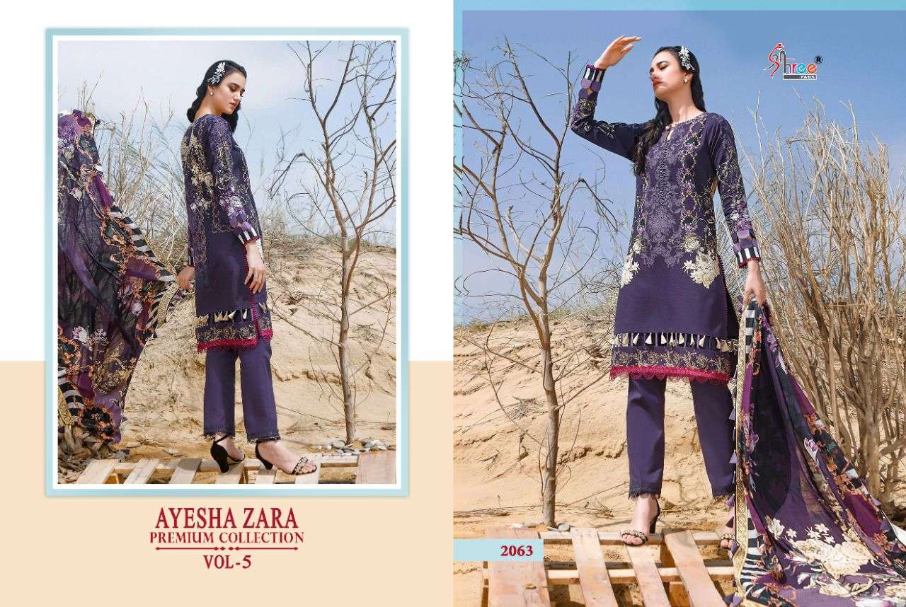Shree Ayesha Zara Premium Collection Vol 5 Catalog Pure Cotton Pakistani Suits