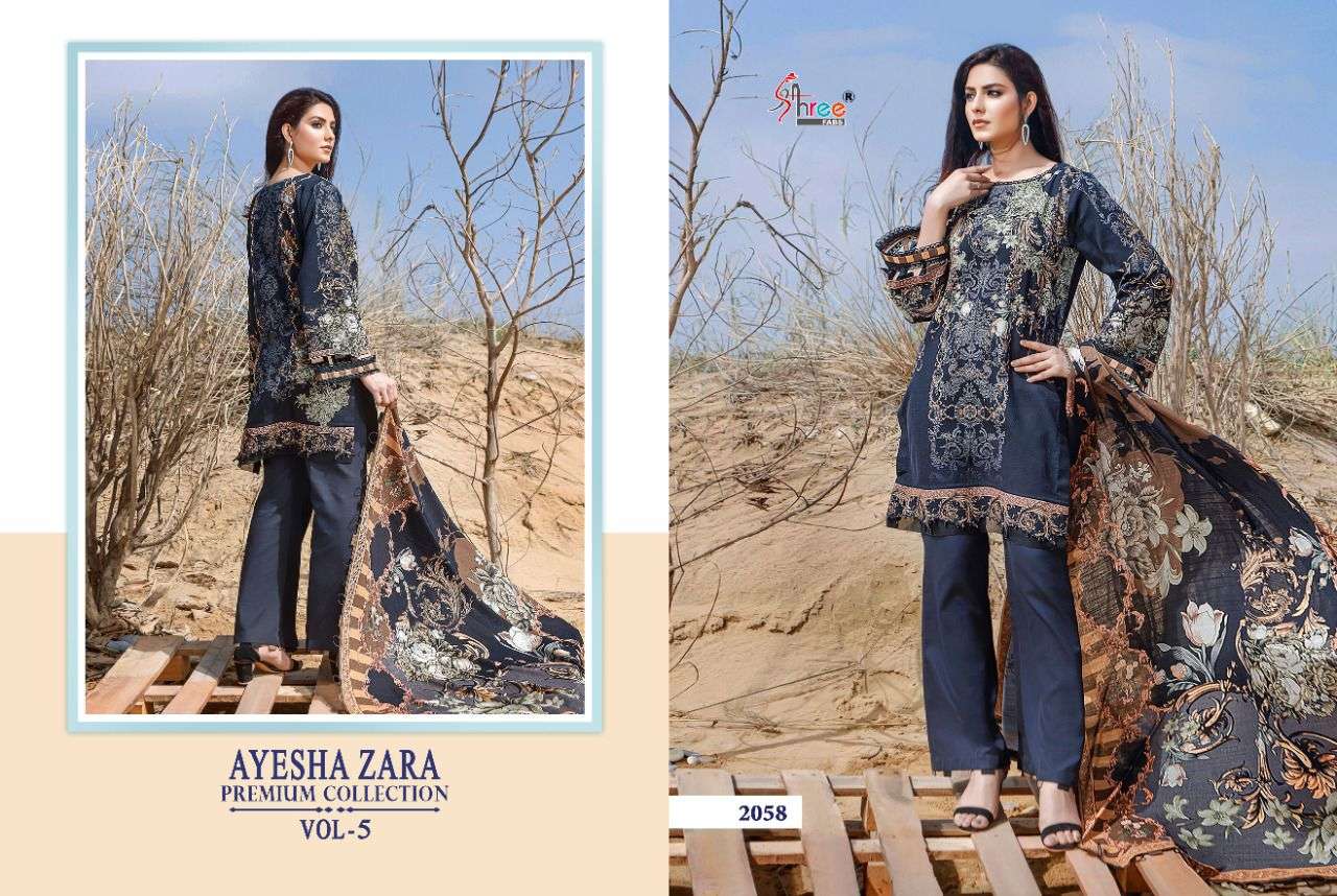 Shree Ayesha Zara Premium Collection Vol 5 Catalog Pure Cotton Pakistani Suits