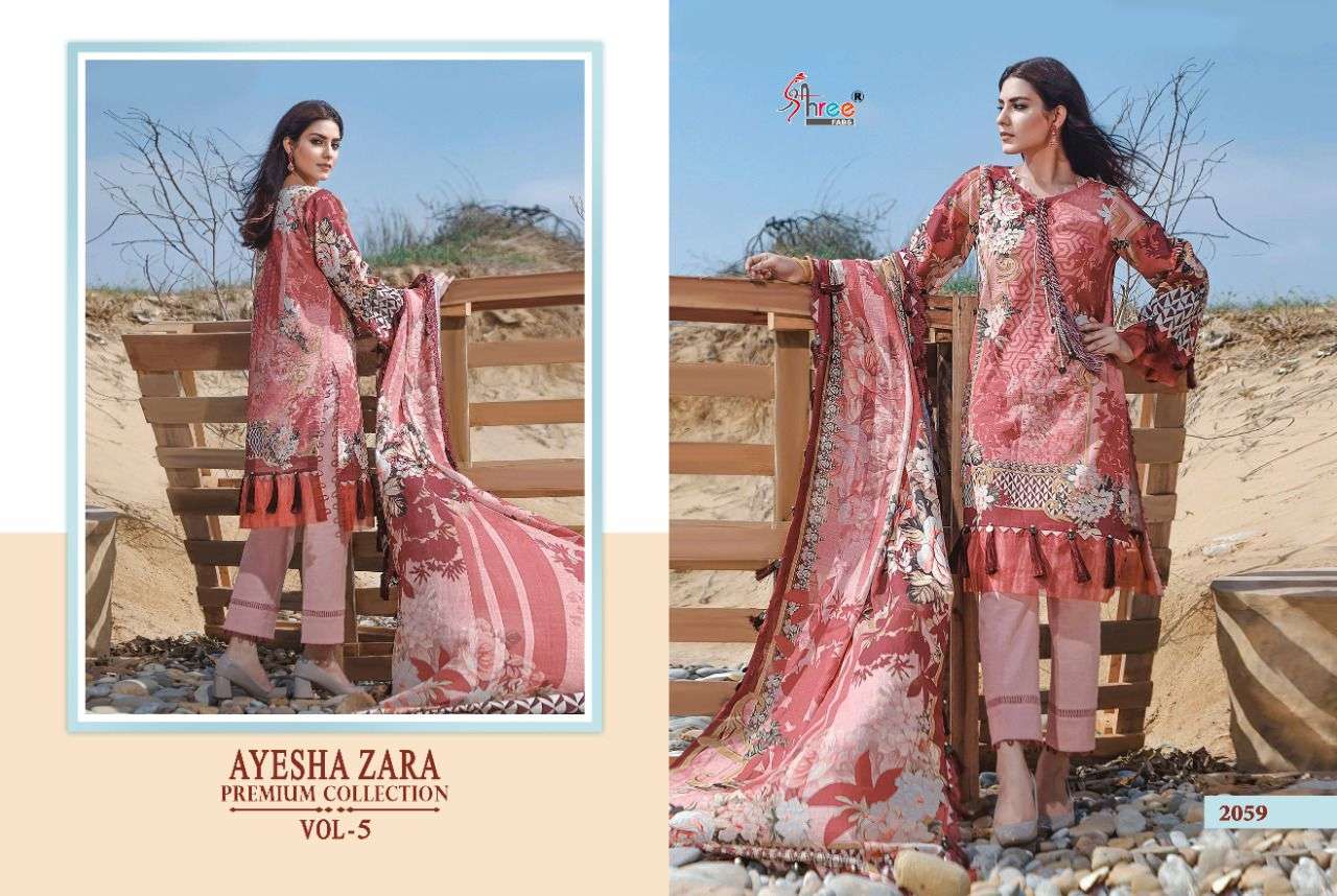 Shree Ayesha Zara Premium Collection Vol 5 Catalog Pure Cotton Pakistani Suits